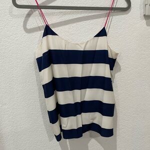 Tibi Blue and White Sleeveless Camisole